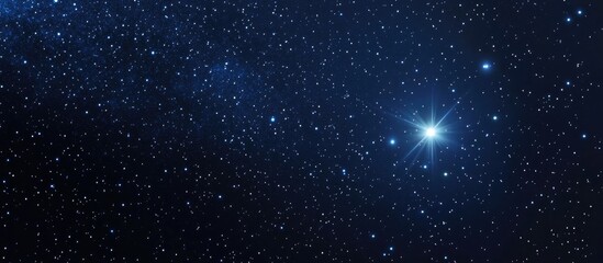 Wall Mural - Amazing Polaris depicted in a 3D cartoon rendering against a deep starry night sky filled with stars