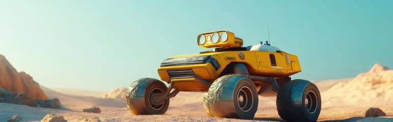 Aufkleber - Rover symbol of exploration and adventure in 3D cartoon rendering