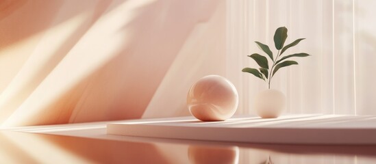 Aufkleber - Elegant minimalistic background 3D illustration and rendering