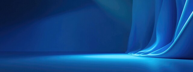 Aufkleber - Blue abstract background suitable for product presentation Ideal for a summer themed backdrop Empty display for showcasing products 3D rendering
