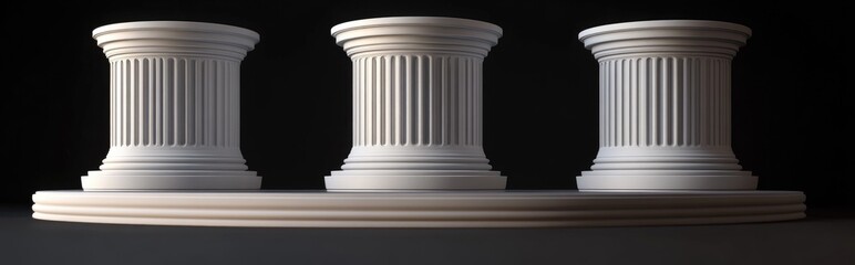 Poster - Greek style podium pedestal with columns 3D rendering