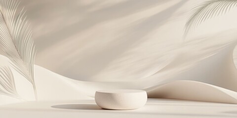 Aufkleber - Minimalist abstract background with pedestal featuring 3D illustration and rendering