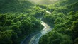 © IYIKON - Aerial top view of a beautiful curved road winding