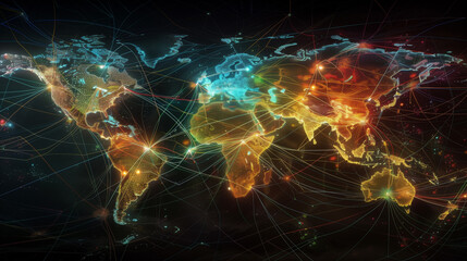 Wall Mural - Global Network Connections