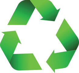 Green recycle or recycling arrows flat icon for apps and websites vector file
