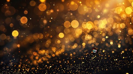 Wall Mural - golden bokeh blurred light abstract background magic concept