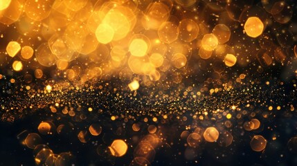 Wall Mural - golden bokeh blurred light abstract background magic concept