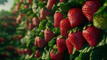 Fresh Red Strawberries Berries Food Background 