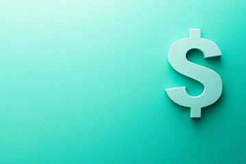 A dollar sign, business concept, isolated on green background, copy space