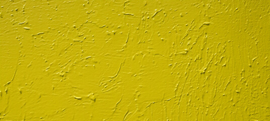 Wall Mural - Background of a yellow painted concrete wall showing brush strokes