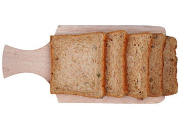 Sliced rye bread wheat bread isolated transparent