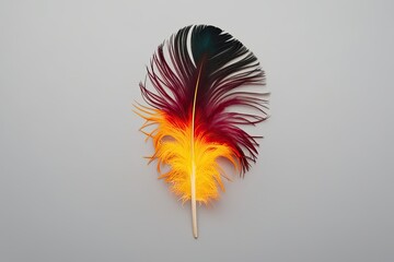 Wall Mural - Vibrant Feather on Simple Background for Stunning Visual Appeal