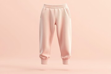 Wall Mural - A pair of pink sweatpants displayed against a soft background.