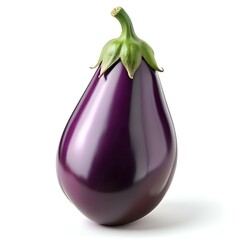 Wall Mural - A realistic 3D illustration of a single eggplant. isolated on a white background.