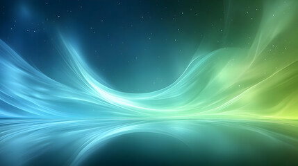 Wall Mural - Abstract Green and Blue Light Waves Background