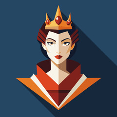 Wall Mural - queen royal woman vector cartoon illustration