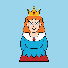 Wall Mural - queen royal woman vector cartoon illustration