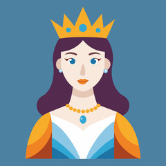 Wall Mural - queen royal woman vector cartoon illustration