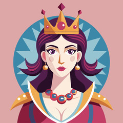 Wall Mural - queen royal woman vector cartoon illustration