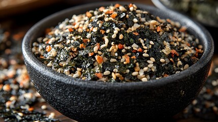 Artful Display of Authentic Japanese Furikake Seasoning in a Bowl