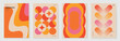 © TWINS DESIGN STUDIO - Collection of 70s color gradient poster background vector. Set of retro wall decoration, groovy, trippy, geometric shape. Vintage hippie wall art for interior, decorative, banner, cover, card.