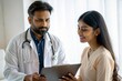 © N7 - Indian Doctor Discussing Health Results with Female Patient