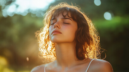 Wall Mural - A hardworking and beautiful young woman, summer