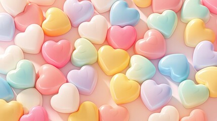 Pastel Heart Shapes Background   Valentine s Day  Love  Romance