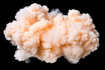 Poster - Dramatic explosion of orange smoke against a black background