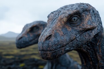 Poster - Close-up of a rugged reptilian face