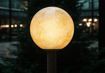 Sticker - Glowing orb lamp in dark environment