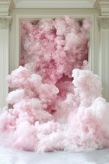 Sticker - Dreamy pink smoke cloud in ornate interior