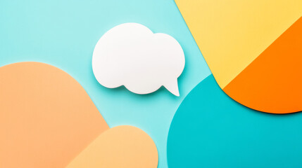 Wall Mural - sticker blank text bubble white on a colorful background