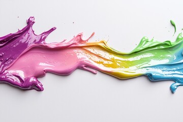 Wall Mural - Colorful paint splashes on a white background