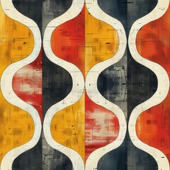 Wall Mural - Abstract Geometric Pattern in Red, Yellow, and Black