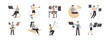 © spacepixel - Vr Character Concept flat illustration set. Include of vr creator, virtual reality, simulation, and gaming interface. Vector illustration isolated transparent background