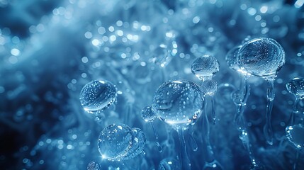 Wall Mural - Showcases realistic water drops 