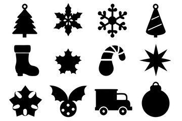 Set of Christmas decoration Vector Icons  illustration 