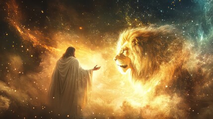 Wall Mural - Jesus and The Lion