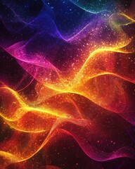 Line art illustration of abstract light distribution featuring colorful gradient designs ideal for creating a visually appealing backdrop or background in fantasy art