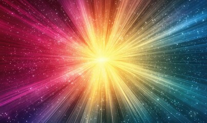 Abstract multicolored background featuring a star explosion in line art style