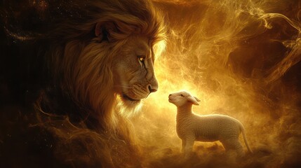 Wall Mural - Lion and The Lamb