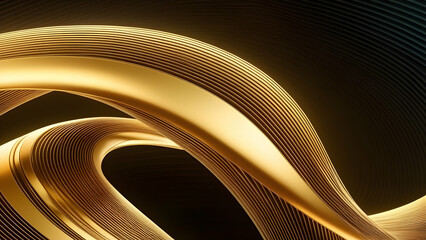 Wall Mural - luxury golden color wave futuristic abstract background