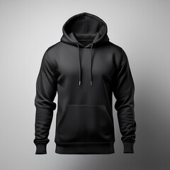 hoodie mockup black color white background