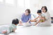 © kapinon - Image of a Japanese child (grandchild), mother, grandmother and crawling baby Close family happiness