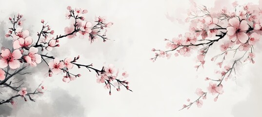 Sticker - Delicate Cherry Blossom Branches