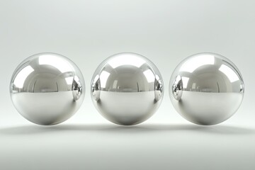 Sticker - Elegant Silver Metal Spheres on a Soft Gray Gradient