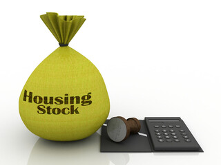 Poster - 3d illustration housing stock related share attracted in people
