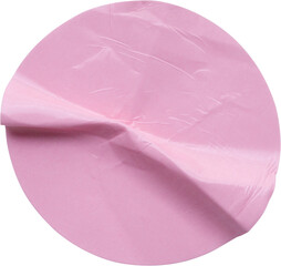 Wall Mural - blank pink round adhesive paper sticker label isolated on white background