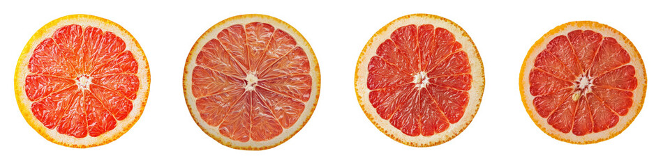 Canvas Print - Isolated on white background, red grapefruit has a clipping path